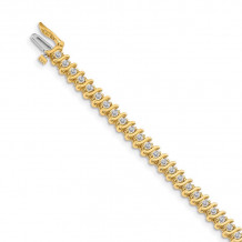 Quality Gold 14k Yellow Gold 2.2mm Diamond Tennis Bracelet - X703