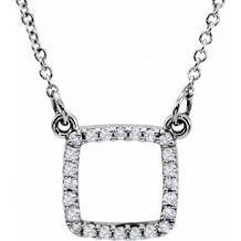 14K White 1/10 CTW Diamond 16 Necklace - 85862101P