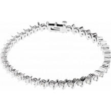 14K White 1 1/2 CTW Diamond Line 7.25 Bracelet - 6741160001P