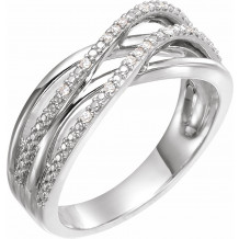 14K White .06 CTW Diamond Criss-Cross Ring - 65231460001P