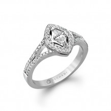 Zeghani 14k White Gold Diamond Engagement Ring