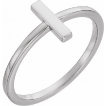 14K White Bar Ring - 51660101P