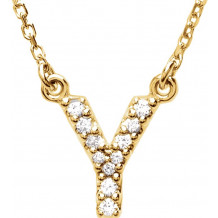 14K Yellow Initial Y .08 CTW Diamond 16 Necklace - 67311150P