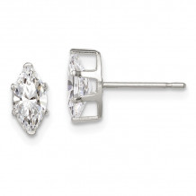 Quality Gold Sterling Silver 8x4 Marquise Snap Set CZ Stud Earrings - QE7554