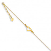 Quality Gold 14k Adjustable Heart Anklet - ANK156-9