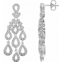 14K White 7/8 CTW Diamond Dangle Earrings - 65270560001P