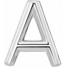 14K White Single Initial A Earring - 86800101P