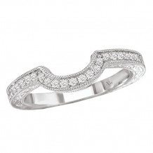 La Vie 14k White Gold Curved Wedding Band