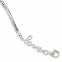Quality Gold Sterling Silver LOVE Bracelet - QG3957-7.5