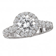 18k White Gold Halo Semi-Mount Engagement Ring