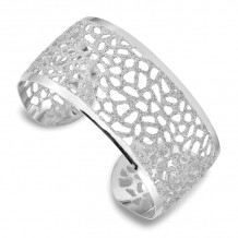 Quality Gold Sterling Silver Rhodium Plated 29mm Glitter Enamel Cuff Bracelet - QB706