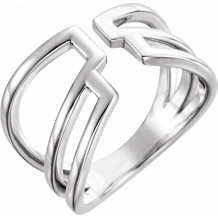 14K White Negative Space Ring - 51690101P