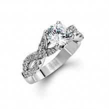 Zeghani 14k White Gold Diamond Engagement Ring