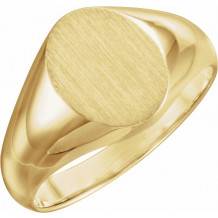 10K Yellow 10x8 mm Oval Signet Ring - 5543111829P