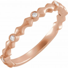 14K Rose .07 CTW Diamond Anniversary Band with Bead Blast Finish - 123950602P