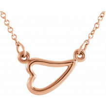 14K Rose Heart 16-18 Necklace - 86418103P