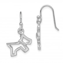 Quality Gold Sterling Silver Rhodium-plated Dog Dangle Earrings - QE14841