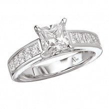 La Vie 14k White Gold Peg Head Semi-Mount Engagement Ring