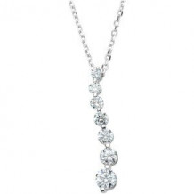 14K White 1/2 CTW Diamond Journey 18 Necklace - 6772460002P