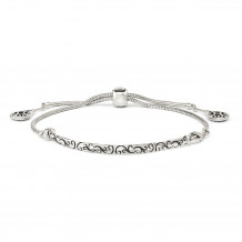 Quality Gold Sterling Silver Filigree Drops Adjustable Bracelet - QG3638