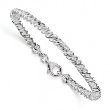 Quality Gold Sterling Silver Rhodium-plated Polished Twisted 7inch Bracelet - QB1090-7