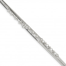 Quality Gold Sterling Silver Polished 3-Strand 7.5in Bracelet - QG4559-7.5