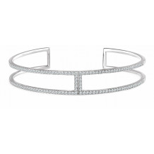 14K White 3/4 CTW Diamond Cuff 6 Bracelet - 65235460000P