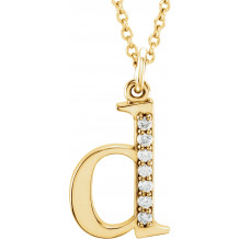 14K Yellow .03 CTW Diamond Lowercase Initial d 16 Necklace - 8580360010P