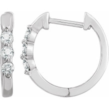 14K White 1/4 CTW Diamond Hoop Earrings - 65295660002P