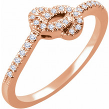 14K Rose 1/6 CTW Diamond Knot Ring - 65213060002P