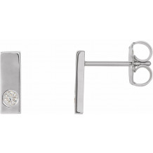 14K White .06 CTW Diamond Bar Earrings - 867826000P