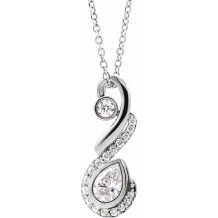 14K White 1/2 CTW Diamond Freeform 16-18 Necklace - 86926615P