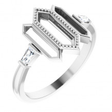 14K White 1/8 CTW Diamond Geometric Ring - 123966600P