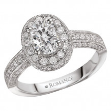 18k White Gold Halo Semi-Mount Diamond Engagement Ring