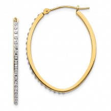 Quality Gold 14k Diamond Fascination Oval Hinged Hoop Earrings - DF110