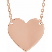 14K Rose Engravable 12x11 mm  Heart 16-18 Necklace - 867741002P