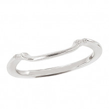 14k White Gold Curved Wedding Band