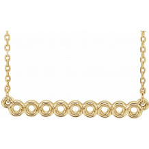 14K Yellow Circle Bar 16-18 Necklace - 86562102P