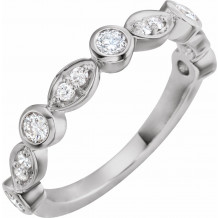 14K White 1/2 CTW Diamond Anniversary Band - 68846101P