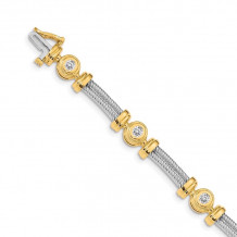 Quality Gold 14k Two-tone 3.9mm Diamond Tennis Bracelet - X2015