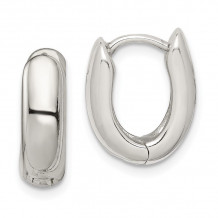 Quality Gold Sterling Silver Oval Hoop Earrings - QE3450