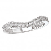 14k White Gold Curved Wedding Band