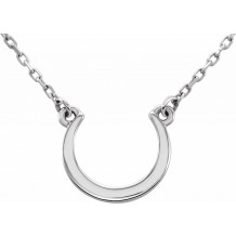 14K White Crescent 18 Necklace - 86255101P