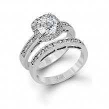 Zeghani 14k White Gold Diamond Engagement Ring