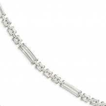 Quality Gold Sterling Silver Polished Fancy Link 7.5in Bracelet - QG3613-7.5