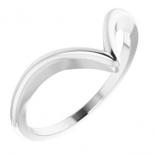 14K White V Ring - 65181270001P