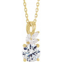 14K Yellow Sapphire & 1/10 CTW Diamond 16-18 Necklace - 86710631P