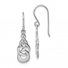 Quality Gold Sterling Silver Rhodium-plated Celtic Knot Dangle Earrings - QE13552