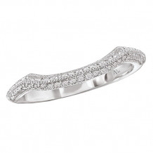 14k White Gold Curved Wedding Band