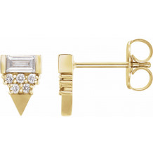 14K Yellow 1/4 CTW Diamond Geometric Earrings - 87063601P